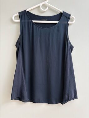 Theory Navy Sleeveless Shell Tank Top